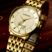 Longbo Men's Gold Tone Analog Watch— Sub-dial